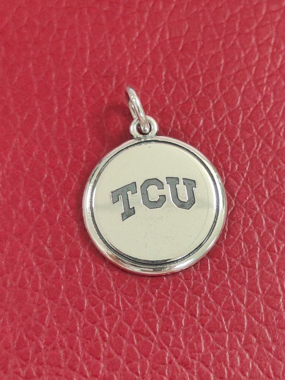 James Avery Texas Christian University Disc Charm Sterling Silver with box